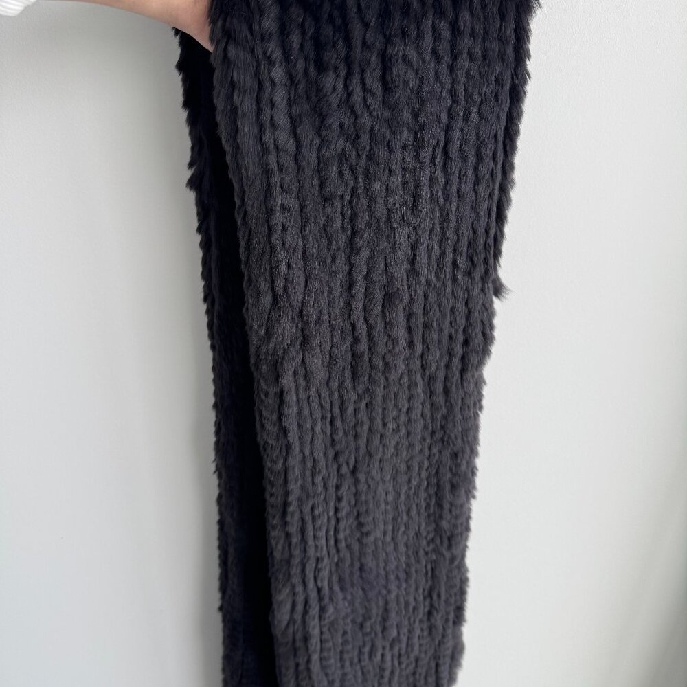 Genuine Rabbit Fur Scarf – Luxurious Double-Backed Winter Wrap, 74" Extra Thick